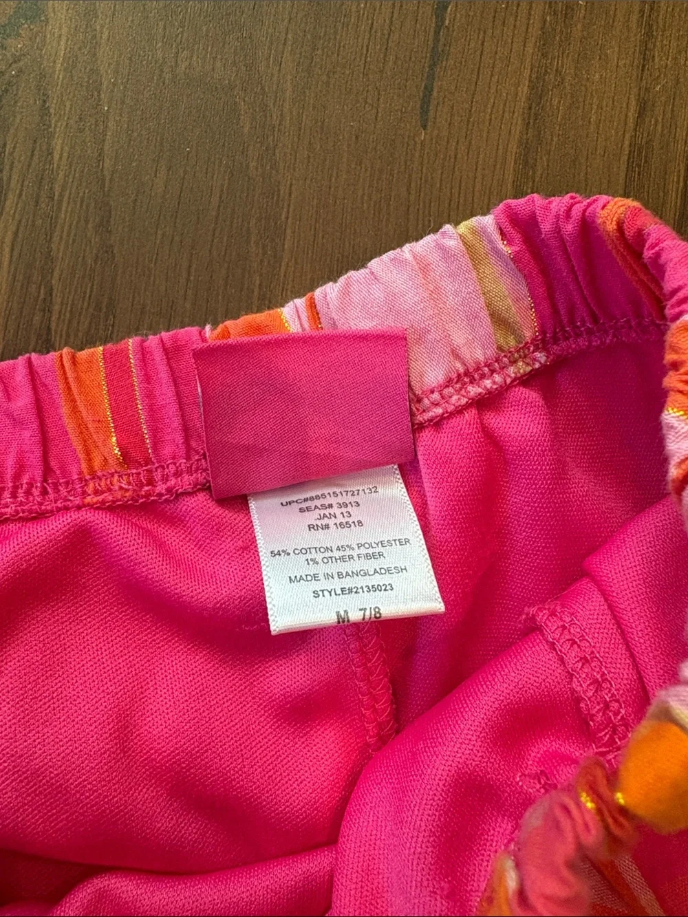 art class Tan Joggers with Pink & Orange Plaid Skirt